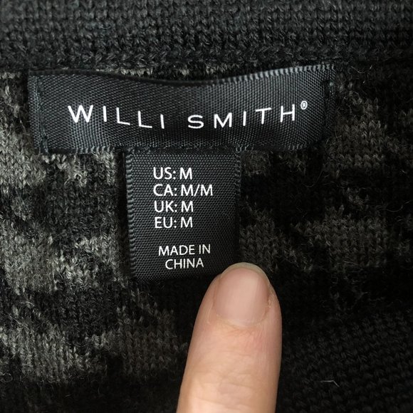 Willi Smith Women's Size Medium Black Grey Houndstooth Wool Blend Knit Skirt - Picture 3 of 4